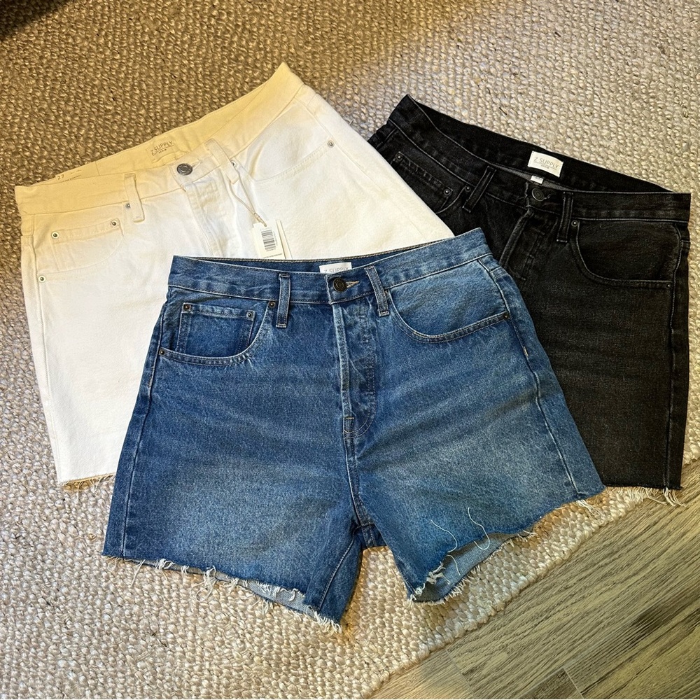 Z SUPPLY Women's Everyday Hi-Rise Denim Shorts, 3 Pairs!
